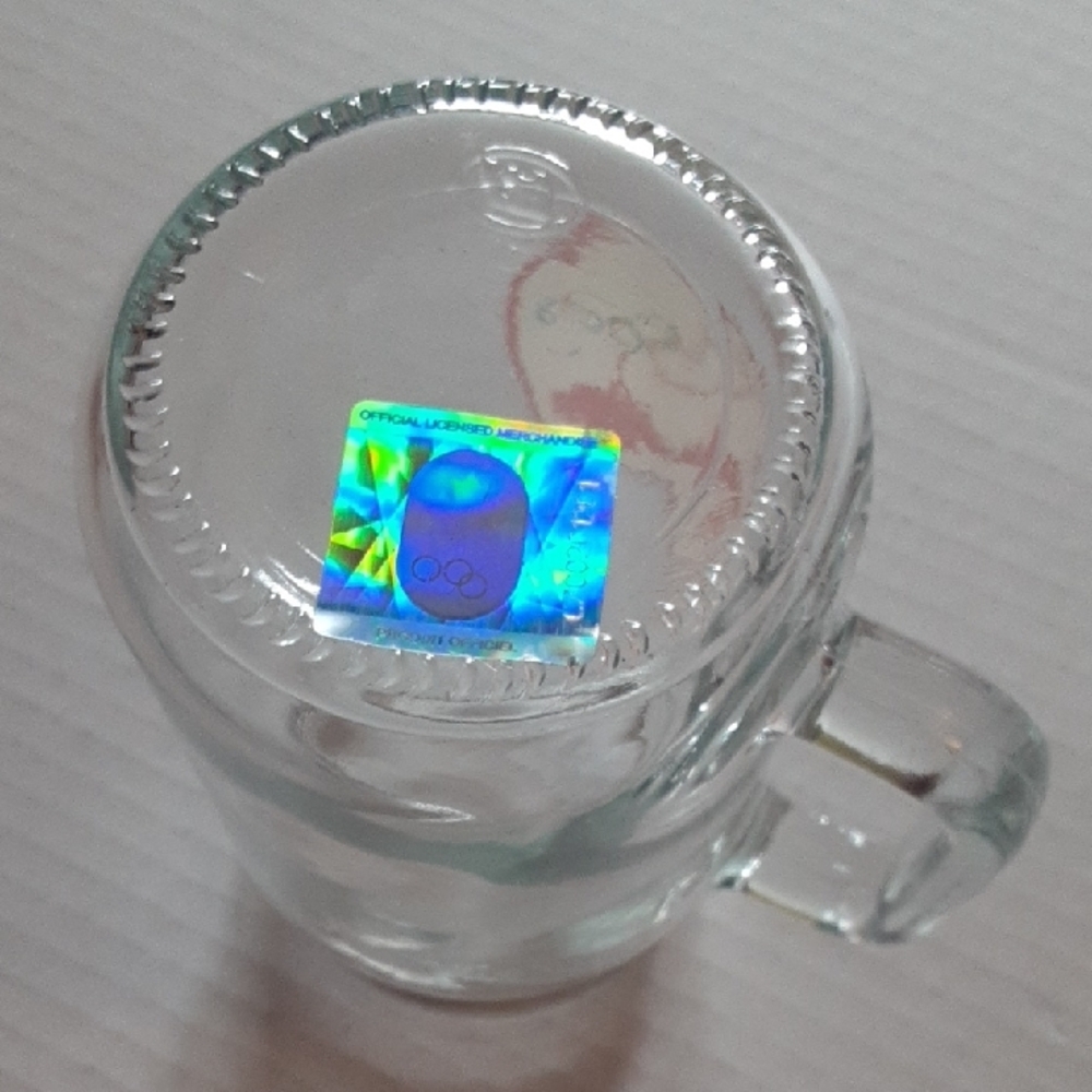 Olympic Glass Mug with Handle - Red Maple Leaf & Rings Design - Picture 7 of 9
